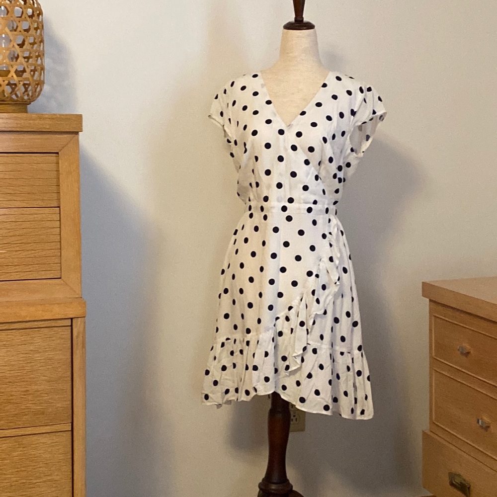J. Crew Polka Dot Faux Wrap Dress